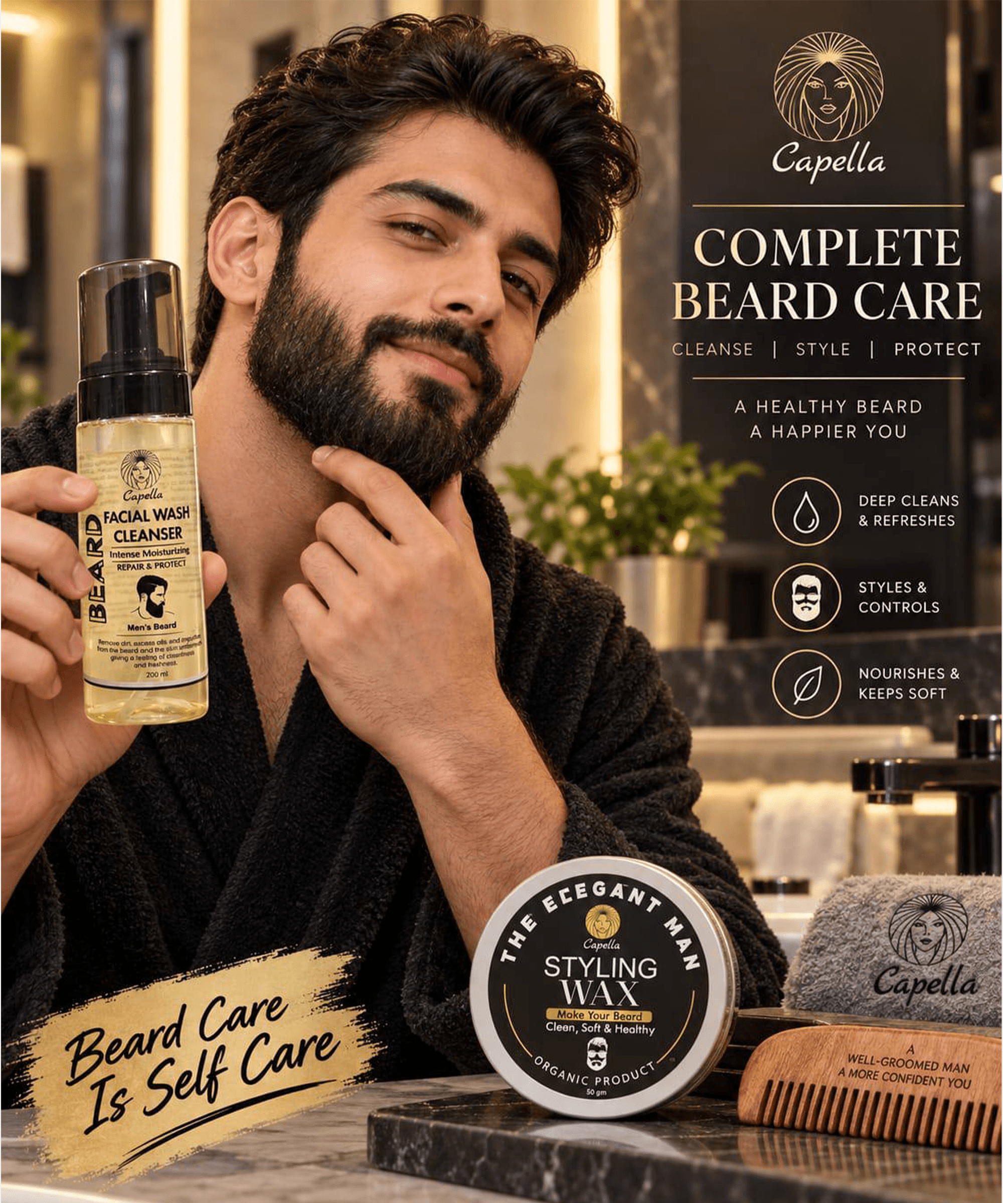 BEARD & MOUSTACHE SET